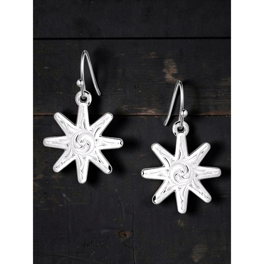 Montana Silversmiths Rowel Western Silver Spur Earrings- ER5667 Retail $50 - New